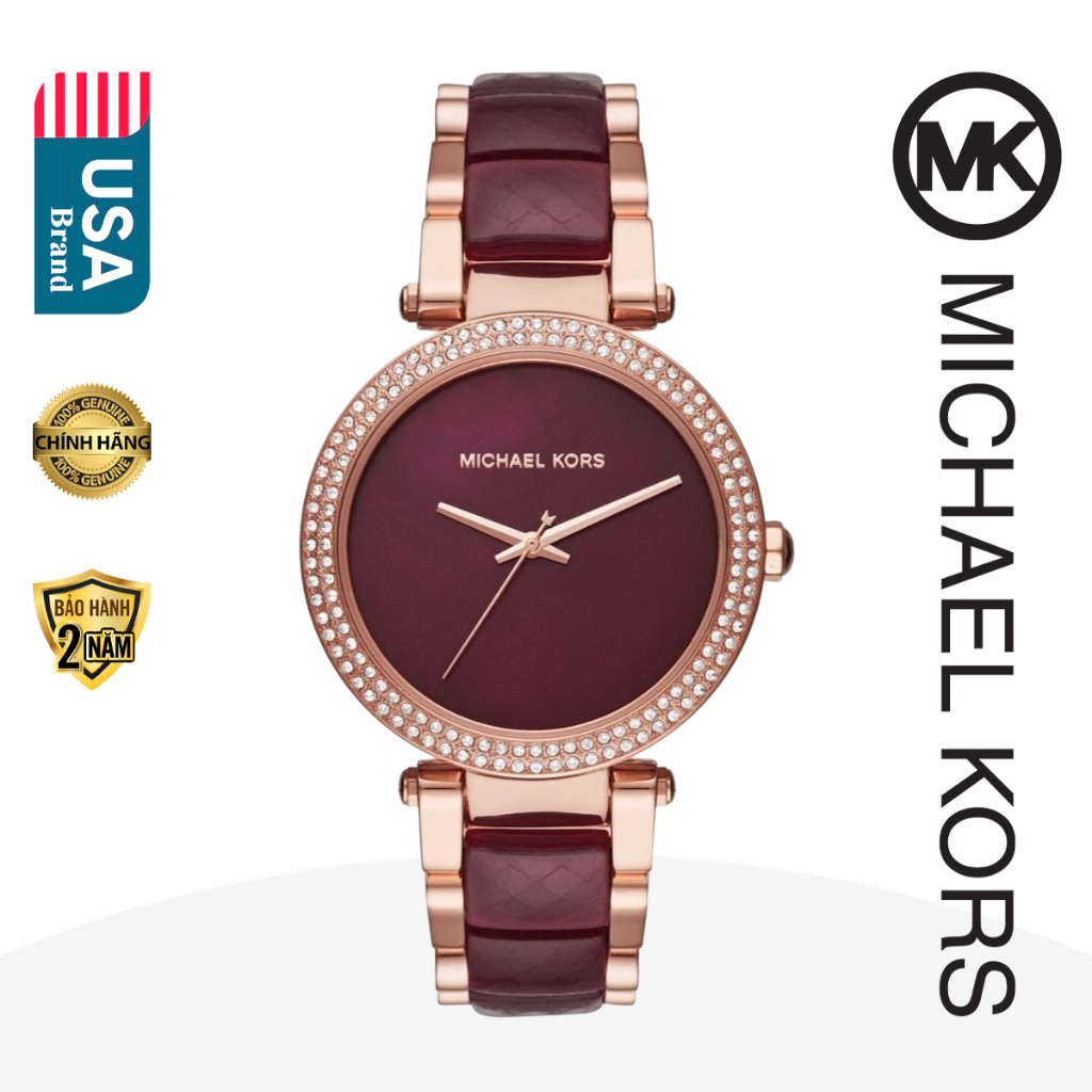Đồng Hồ Nữ Michael Kors Parker Red Burgundy Dial Ladies Watch 39mm Chính Hãng MK6427