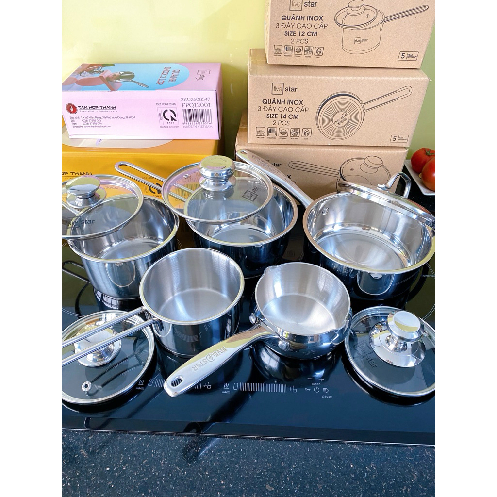 Nồi Quánh nấu bột Inox 3 đáy Fivestar
