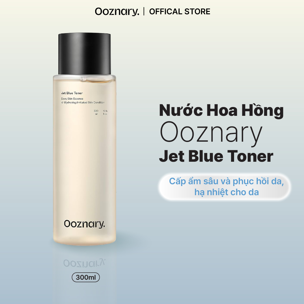 Nước Hoa Hồng Ooznary Jet Blue Toner cấp ẩm, hạ nhiệt ngay tức thì cho da, Hydrating Irritated 300ml
