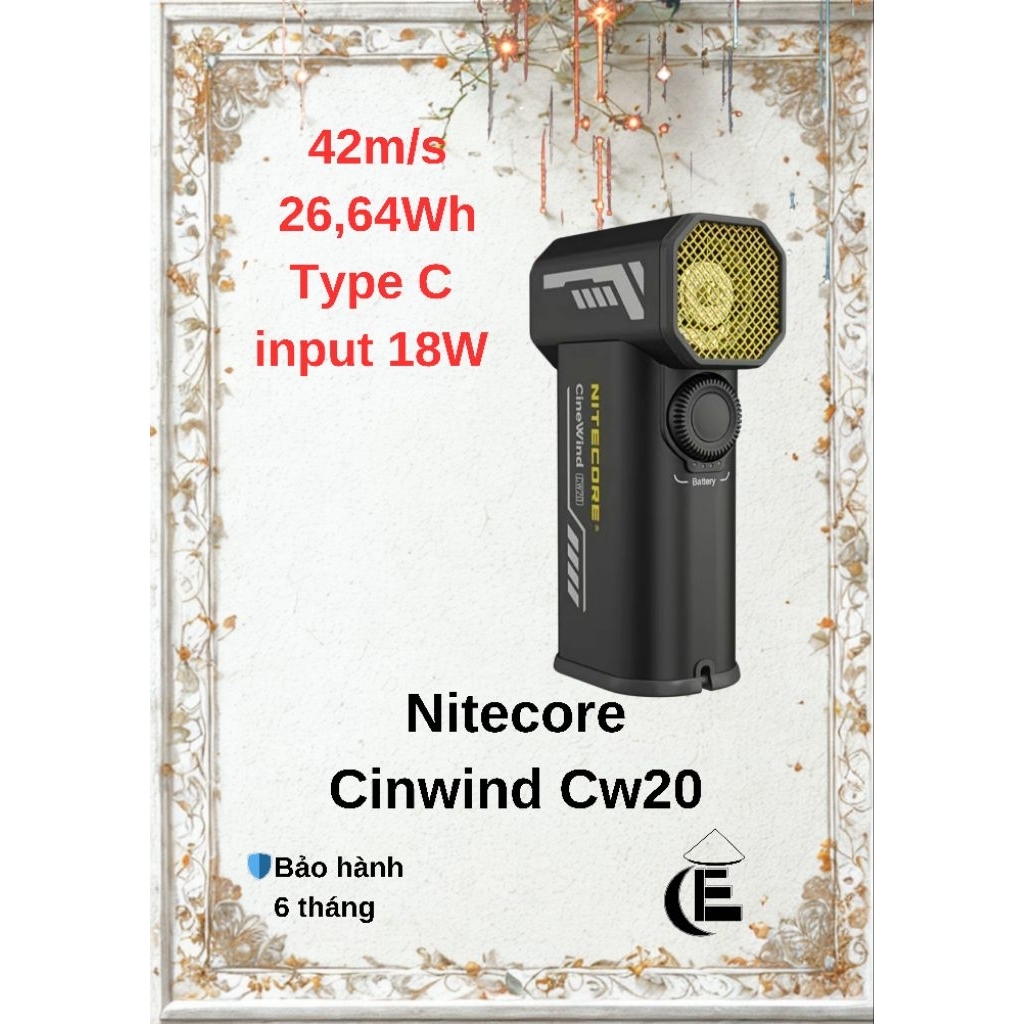 Máy thổi khí, Quạt Cầm tay Jet Fan đa chức năng Nitecore CW20 CineWind 2025 - Bảo hành 6 tháng
