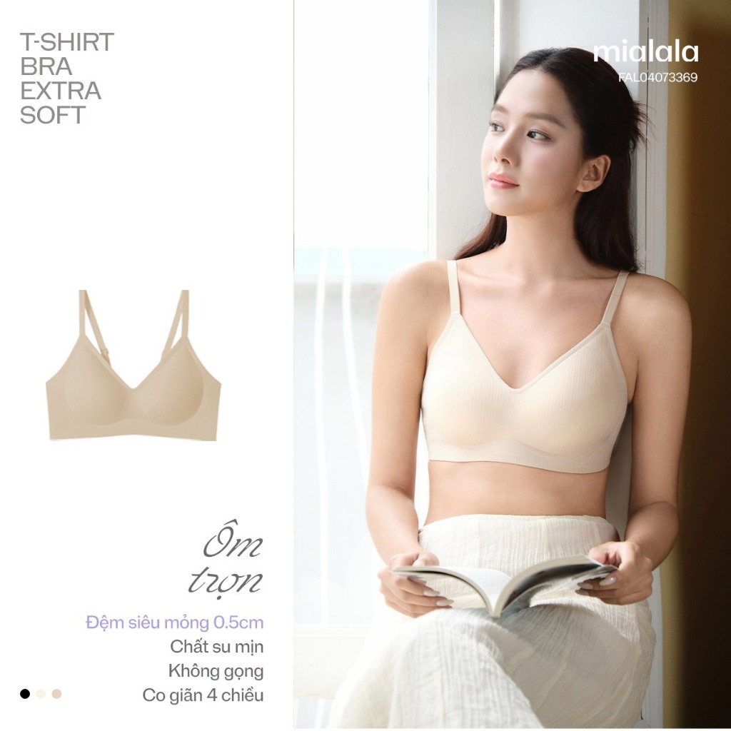 Mialala Áo Ngực Nữ Su Đúc Không Gọng Không Lộ Viền Đệm Mỏng 0.5cm Nâng Đỡ Ngực Tàng Hình 3369