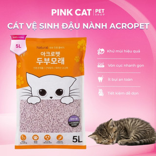 Cát Đậu Nành Acropet 5L - 2Kg Cát Vệ Sinh Cho Mèo Thân Thiện Môi Trường Khử Mùi Tốt Thấm Hút Nhanh