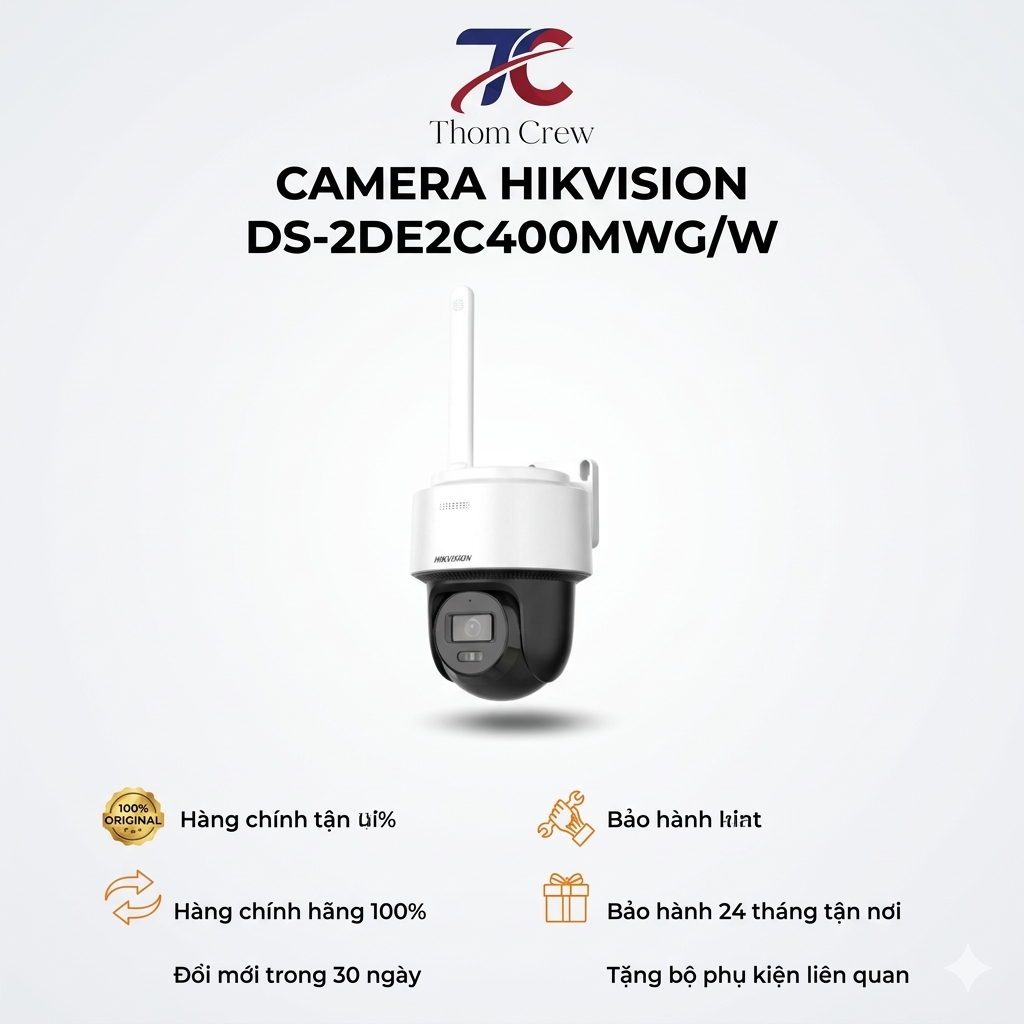 Camera IP Hikvision DS-2DE2C400MWG/W  4.0MP quay 360