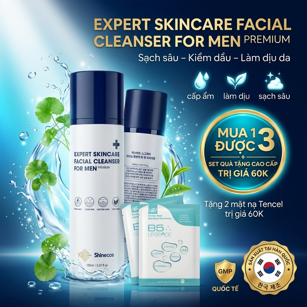 Gel Rửa Mặt Nam Sạch Nhờn, Sáng Da Expert Skincare Premium