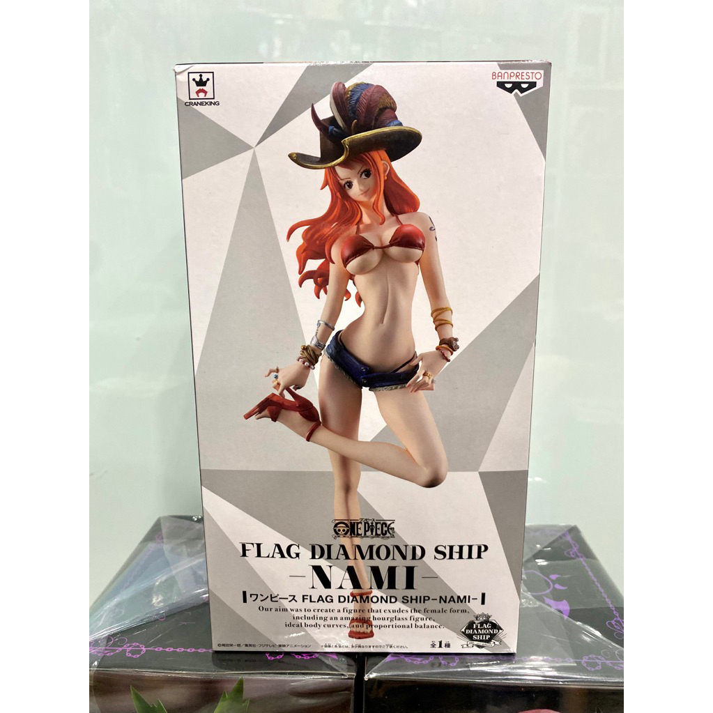 MÔ HÌNH Nami One Piece - Banpresto - Flag Diamond Bandai CHÍNH HÃNG trang trí Pc laptop quà tặng Gli