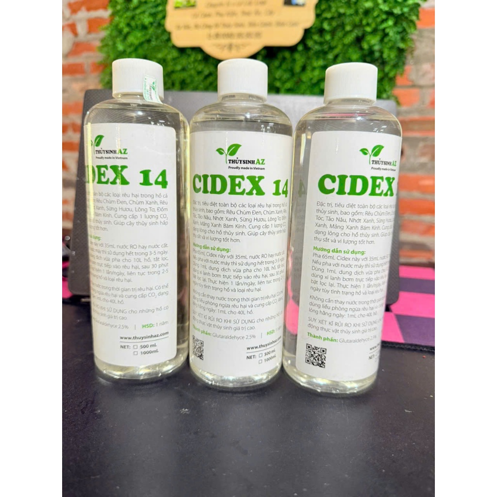 Cidex 14 Nguyên Chất - Dung Dịch Phòng và Diệt Rêu Hại Cho Bể Cá Thuỷ Sinh