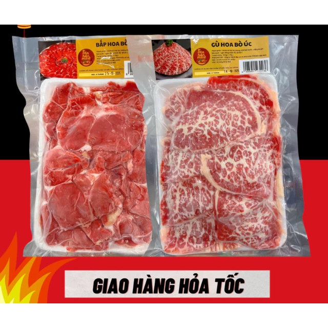 [LaiFarm - Hỏa tốc HN] Gù hoa bò Úc, Bắp hoa bò Úc, ba chỉ bò Mỹ TPFood 500g