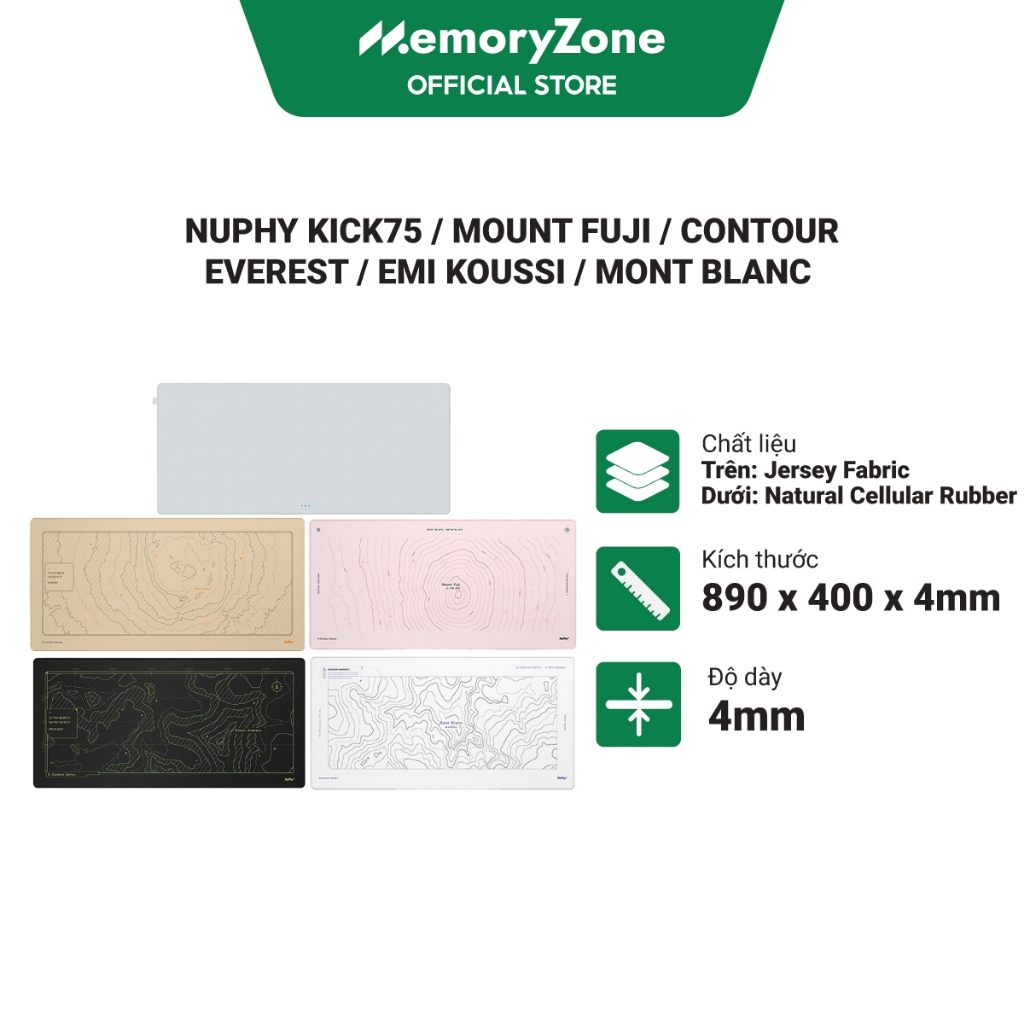 Lót chuột NuPhy Kick75 / Emi Koussi / Mount Fuji / Contour Everest / Mont Blanc Jersey Fabric