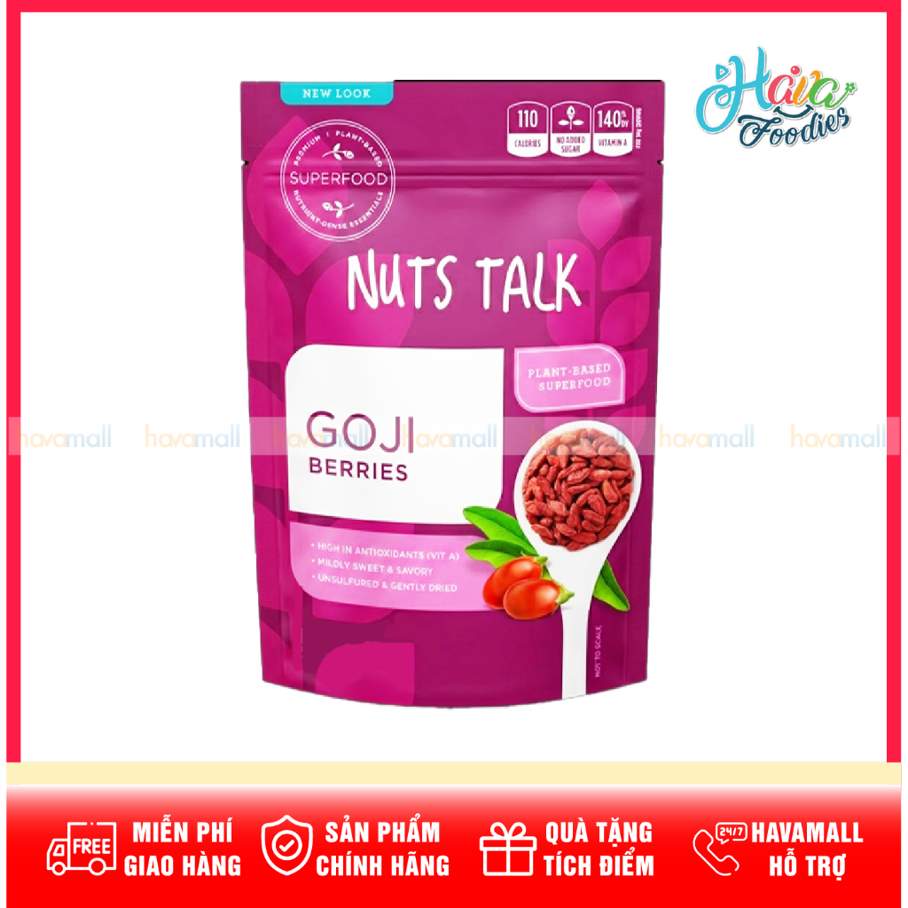 Kỷ Tử Đỏ Sấy Dịu Nuts Talk 250g – Natural Dried Goji Berry Nuts Talk