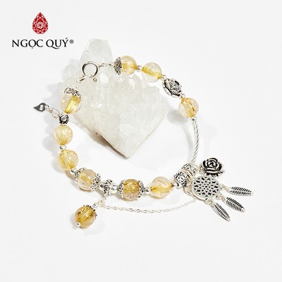 Vòng tay đá Thạch anh tự nhiên phối charm - Mẫu VC0670 - Ngọc Quý