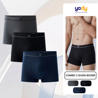 [Combo 3] quần sịp boxer nam Yody dệt liền cạp mềm mại, quần lót kháng khuẩn TRA - MCUN26A005