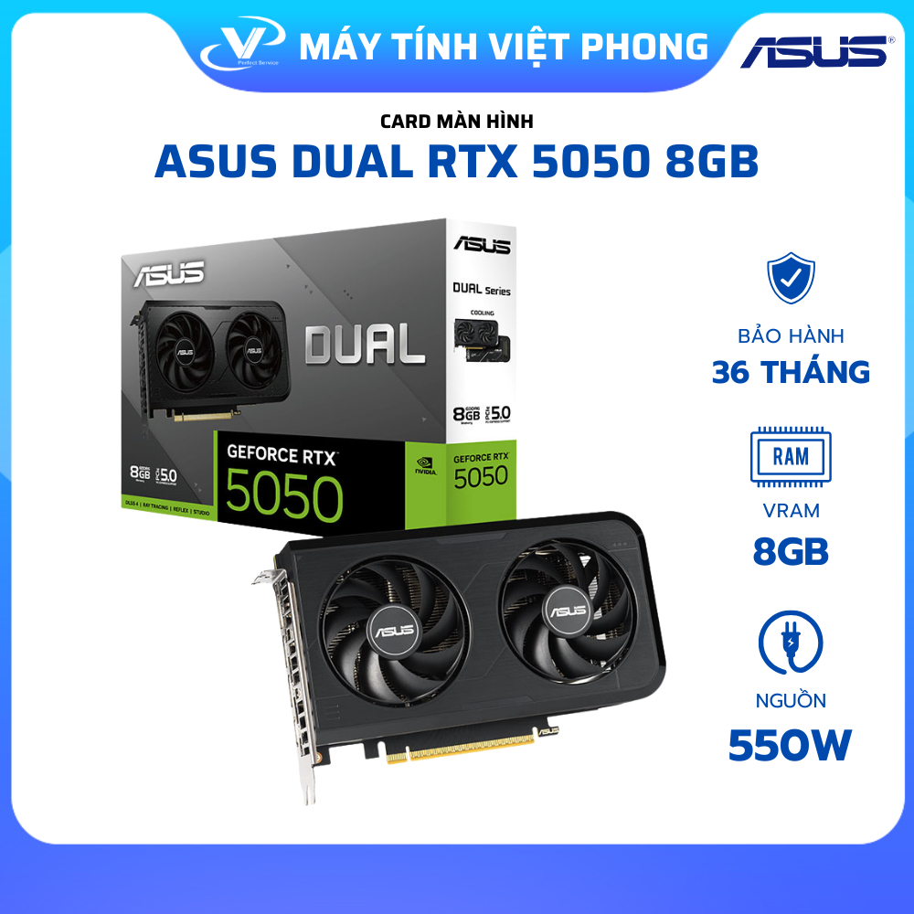 VGA CARD MÀN HÌNH ASUS DUAL RTX 5050 8GB (DUAL-RTX5050-O8G)