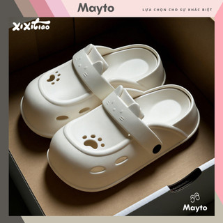 Dép sục nữ Mayto họa tiết mèo đáng yêu dế cao 5cm Xixitiao Hàn quốc dễ thương CS-275