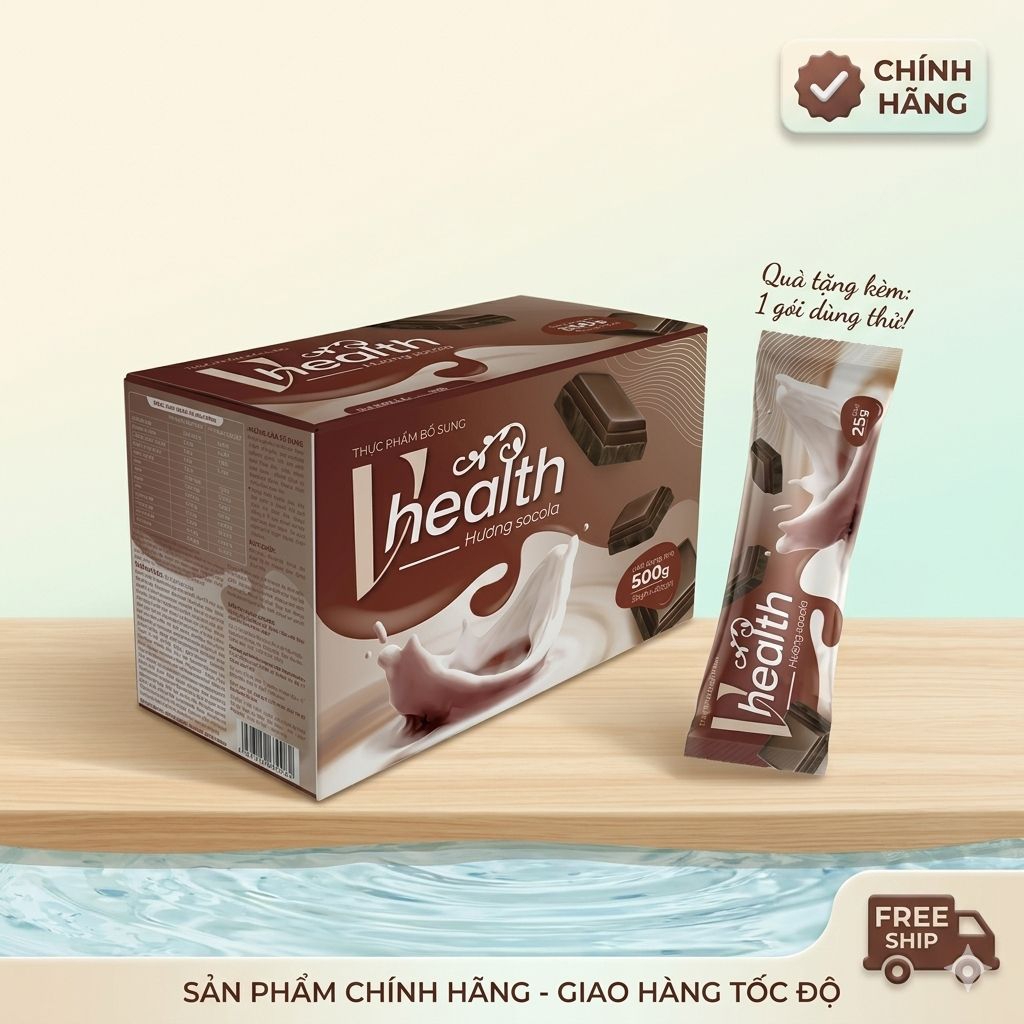 [Chính Hãng] Ngũ Cốc Vhealth Hương Vị Socola, Bổ Sung Đề Kháng, Tiện Lợi Cho Người Bận Rộn
