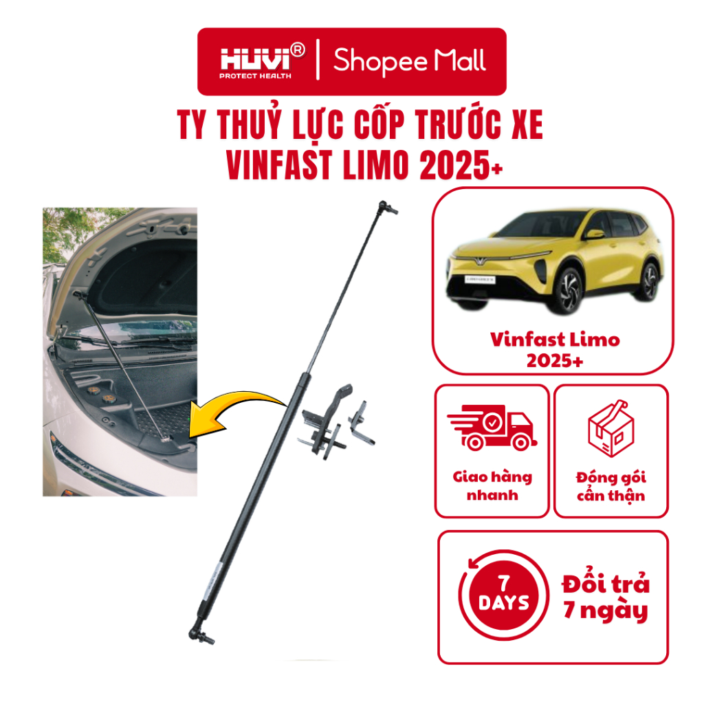 Ty Thủy Lực Cốp Trước Vinfast Limo Huvi (2025+) Chất Liệu Kim Loại Cao Cấp chính hãng HUVI Việt Nam