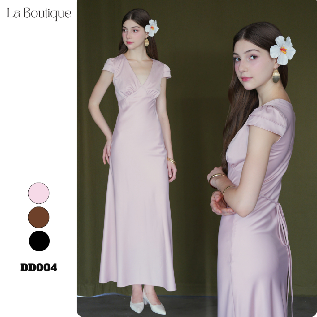 Đầm Lụa Dài Tay Hến Hai Tầng, Đầm Đi Tiệc La Boutique - DD004-2511LAT | BigBuy360 - bigbuy360.vn