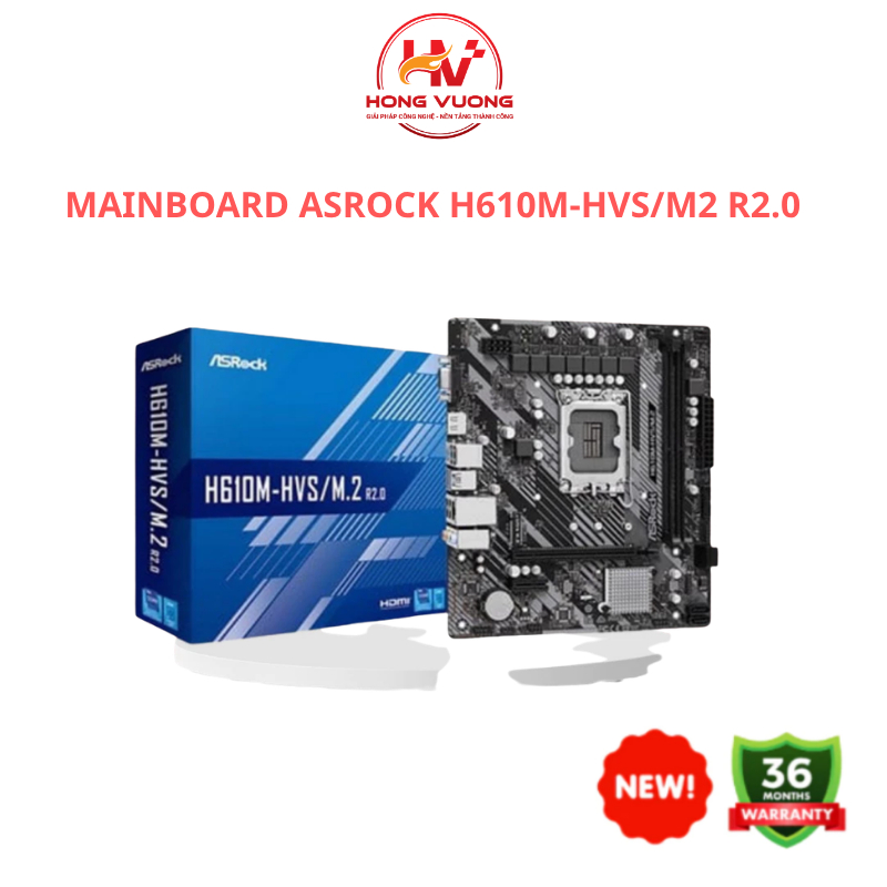(Full VAT) Mainboard Asrock H610M-HVS/M2 R2.0 - Bảo hành 36 tháng- Giá tốt