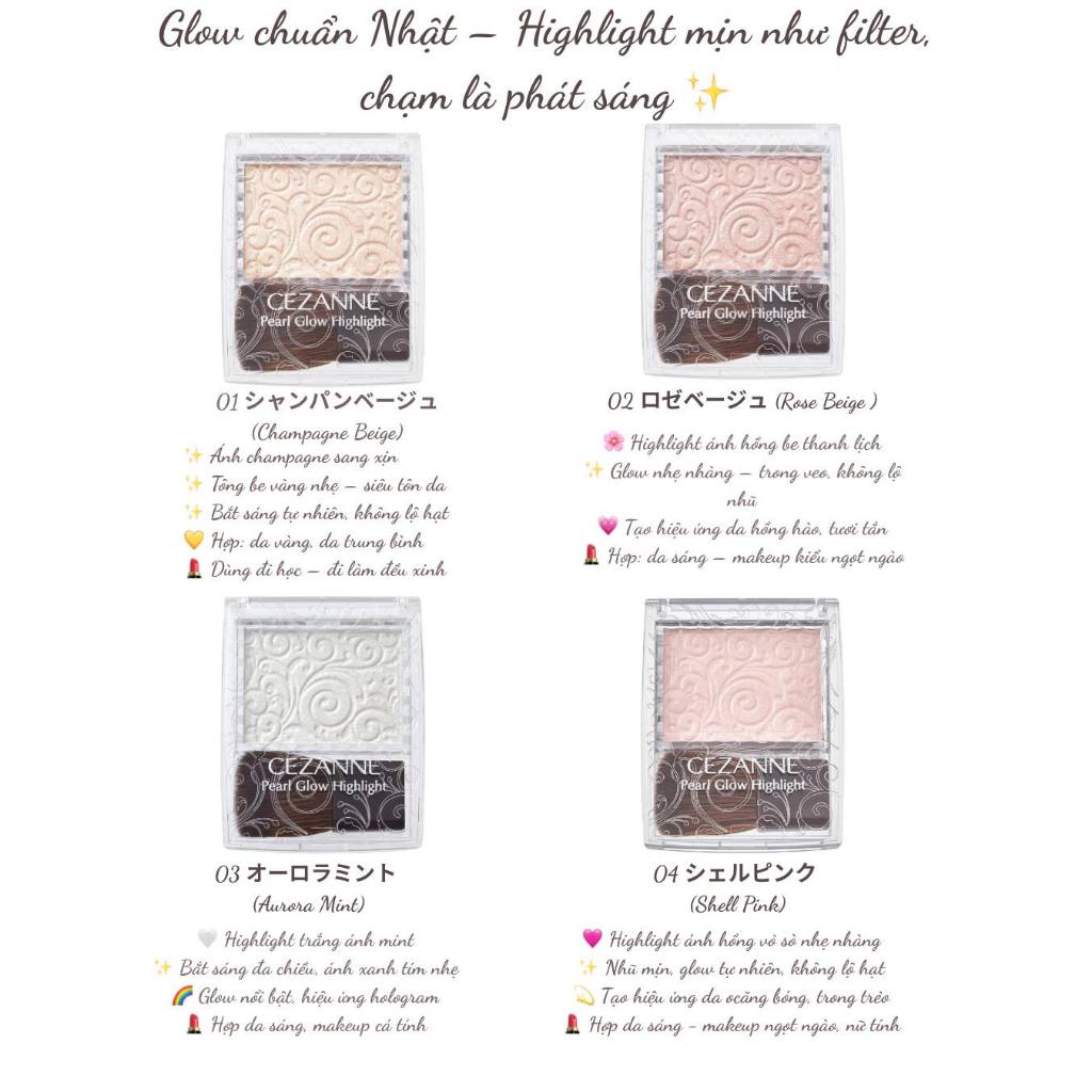 (NỘI ĐỊA NHẬT) Phấn bắt sáng Cezanne Pearl Glow Highlight