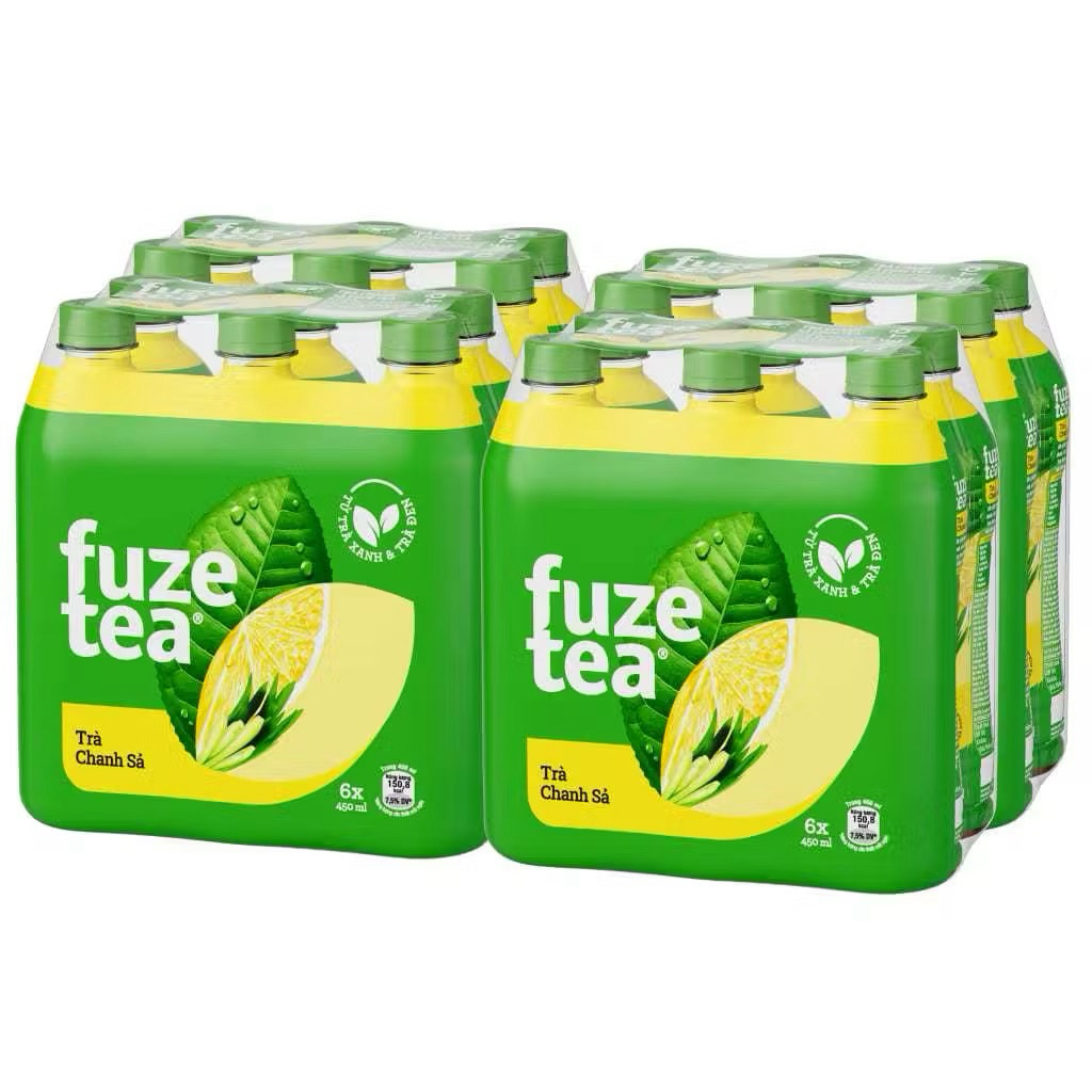 Lóc 6 chai trà chanh sả Fuzetea 450ml