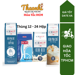 (Sỉ Date T4/2027) Thùng Kem Béo Thực Vật Rich, On Top, Topping Base