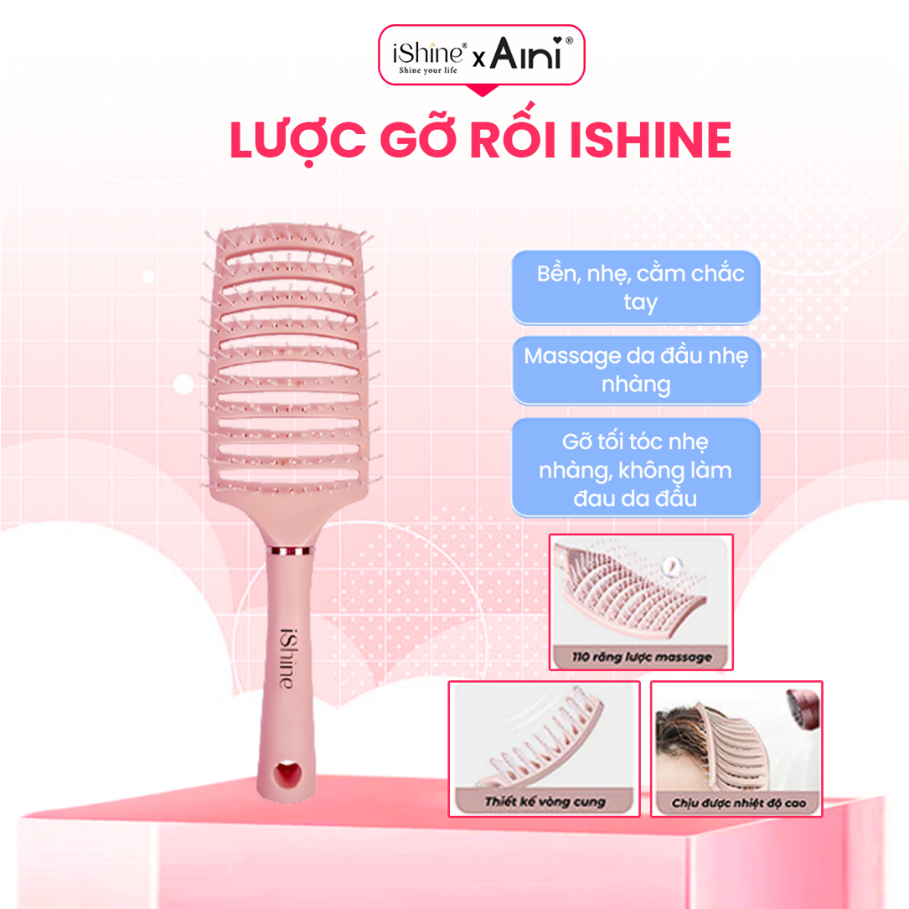Lược hồng gỡ rối,  lược chải phồng tóc IShine