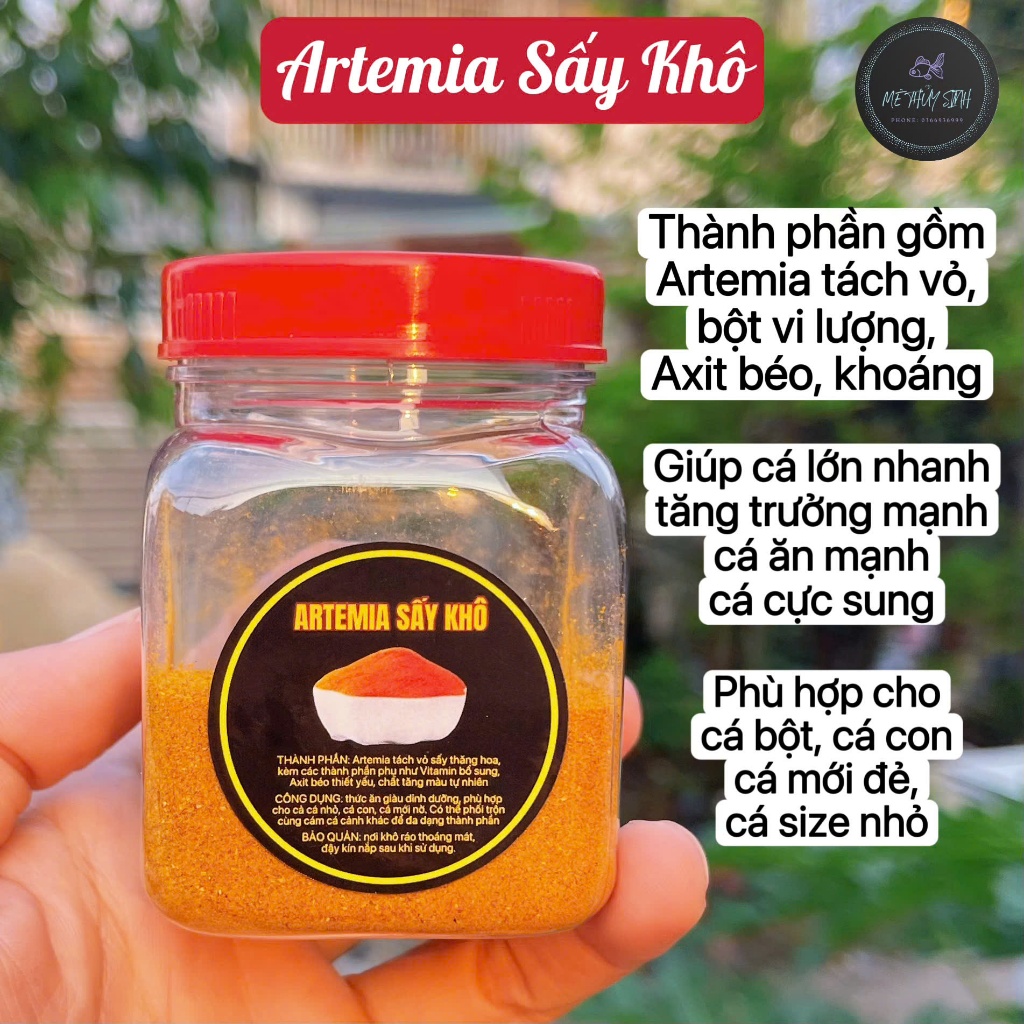 [50 gram] Artemia sấy khô, Không Cần Ấp, Artemia Bột - Thức Ăn Cá Cho Cá Con, Cá Bột, Cá Mới Đẻ