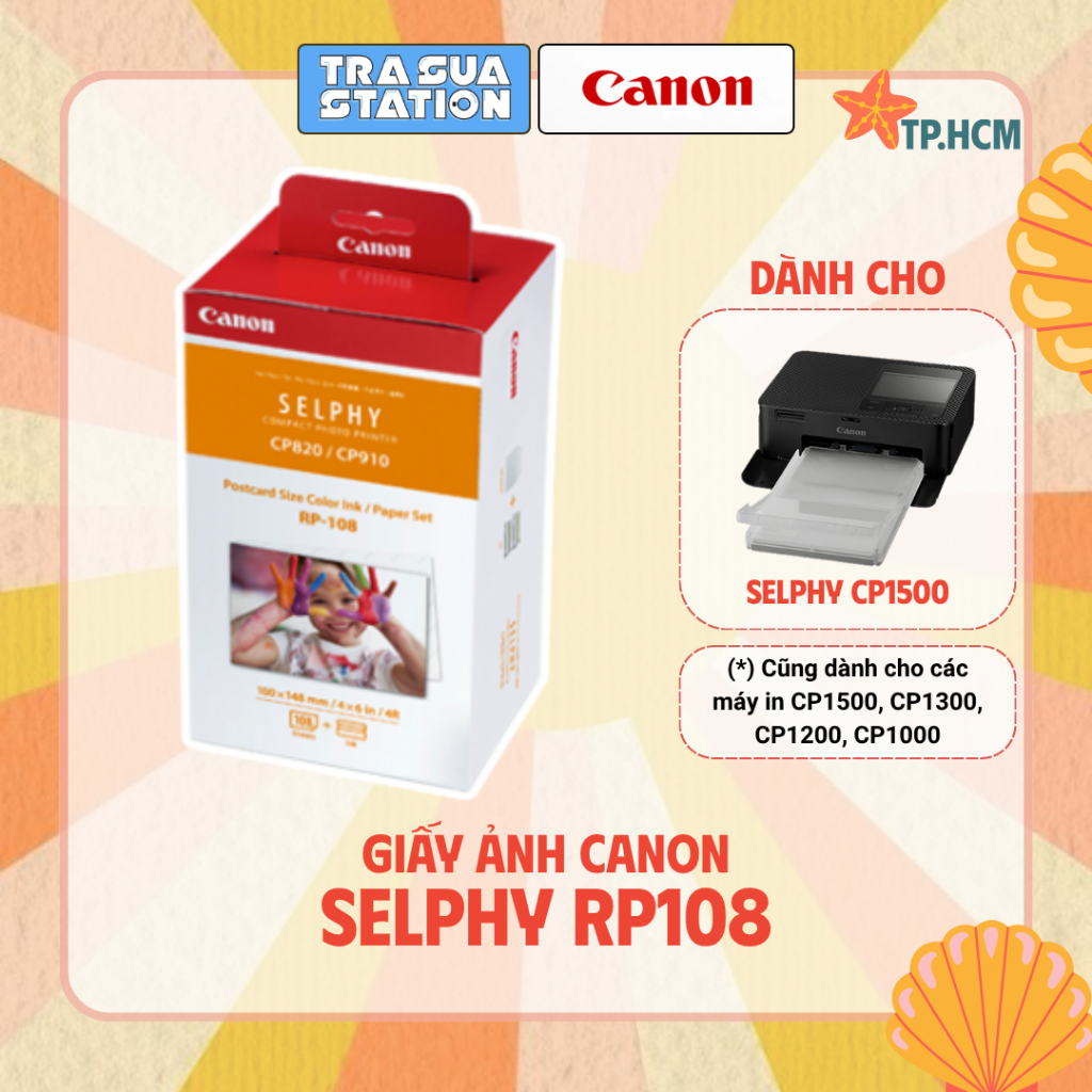 Giấy in canon RP 108 dành cho các máy in CP1500,CP1300 ,CP1200 ,CP1000