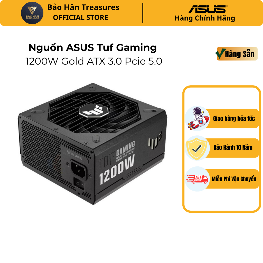Nguồn ASUS TUF GAMING 1200W  (TUF-1200G ) GOLD PCI GEN 5.0 - 80 Plus Gold / SP006317 - Hàng Chính Hã