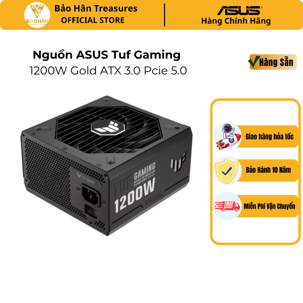Nguồn  ASUS TUF GAMING TUF-1200G 1200W GOLD PCI GEN 5.0 - 80 Plus Gold ( SP006317) - Hàng Chính Hãng