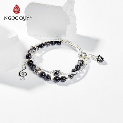 Vòng tay đá Thạch anh tự nhiên phối charm - Mẫu VC0662 - Ngọc Quý