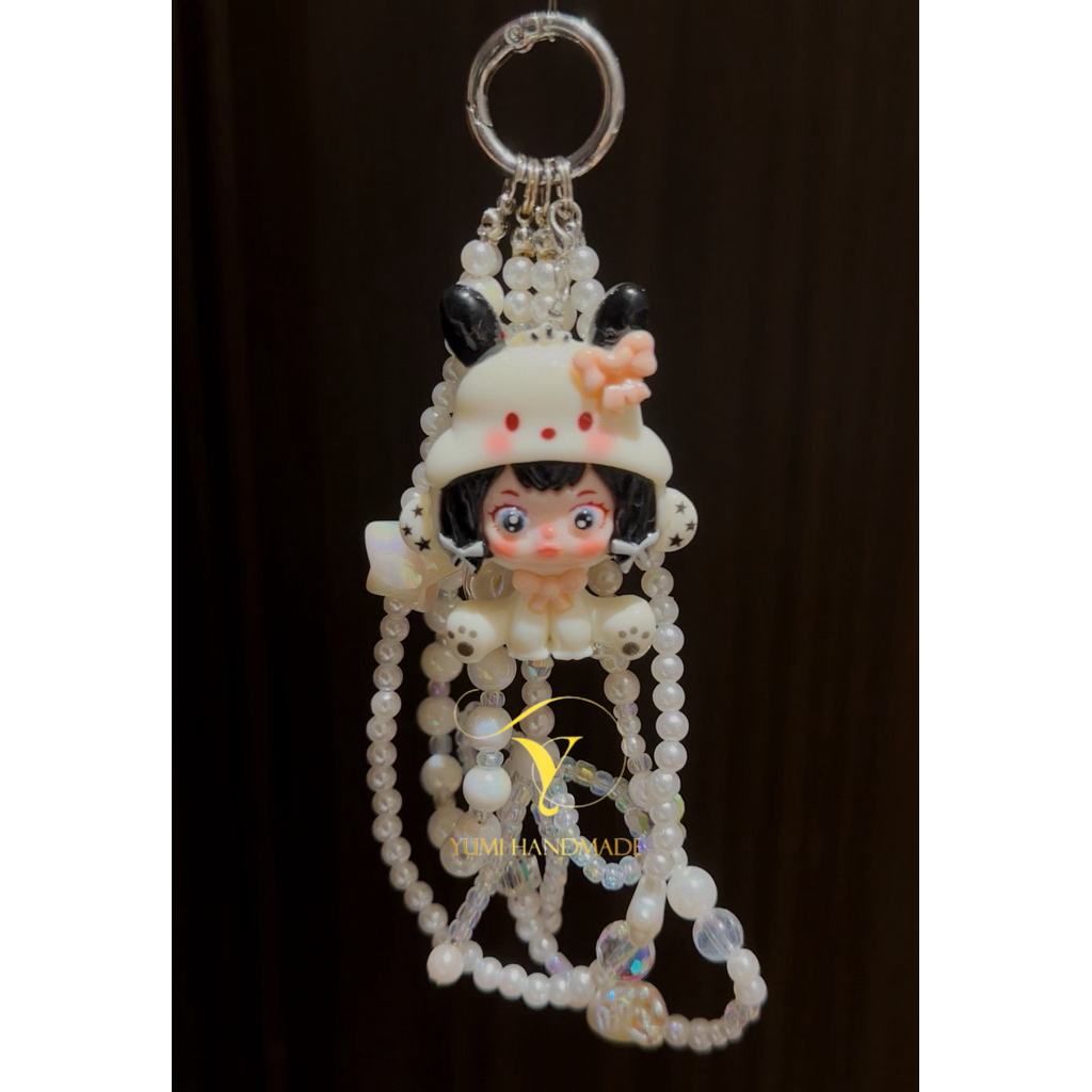 Móc Khóa Handmade Chuỗi Hạt Ngọc Trai Mix Charm Búp Bé Coquette Dễ Thương Treo Túi Xách/Điện Thoại -