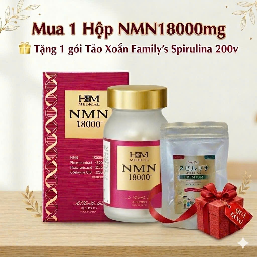 Viên uống Aishodo NMN 18000 - Viên trẻ hóa và chống lão hóa toàn diện [HÀNG CHÍNH HÃNG AISHODO]