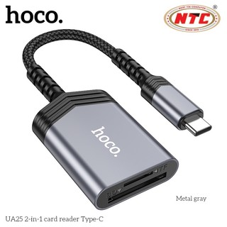 Đầu đọc thẻ nhớ SD / microSD Hoco UA25 cổng TypeC, dùng cho các dòng điện thoại, Laptop (Xám) - Phụ Kiện Nhất Tín