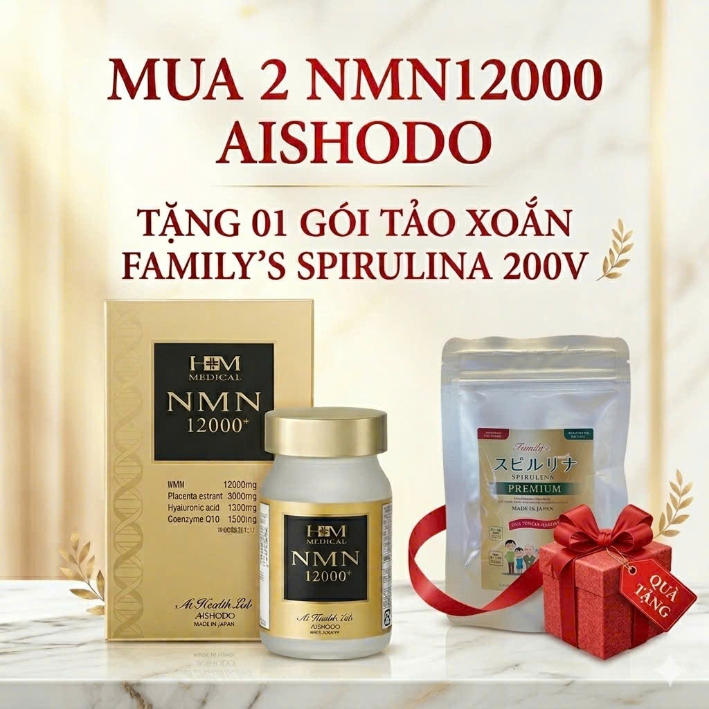 Viên uống Aishodo NMN 12000 - Viên trẻ hóa và chống lão hóa toàn diện [HÀNG CHÍNH HÃNG AISHODO]
