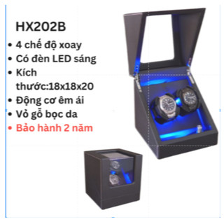 Hộp lên cót 3 chiếc đồng hồ cơ mẫu mới, hộp xoay đồng hồ automatic