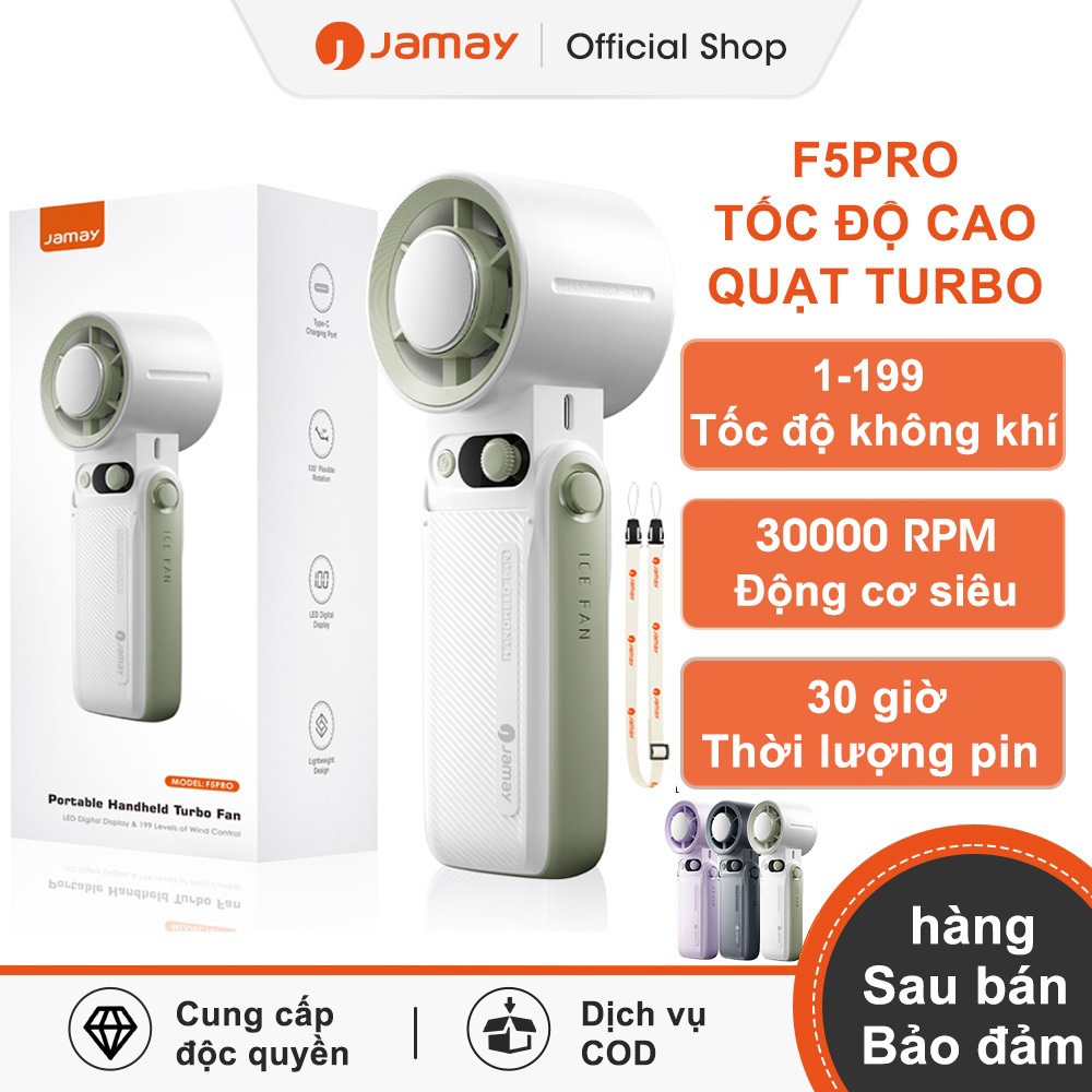 Jamay F5pro Quạt mini có thể sạc gió mạnh 199 tốc độ turbo phản lực hệ thống làm mát gập 135° | BigBuy360 - bigbuy360.vn