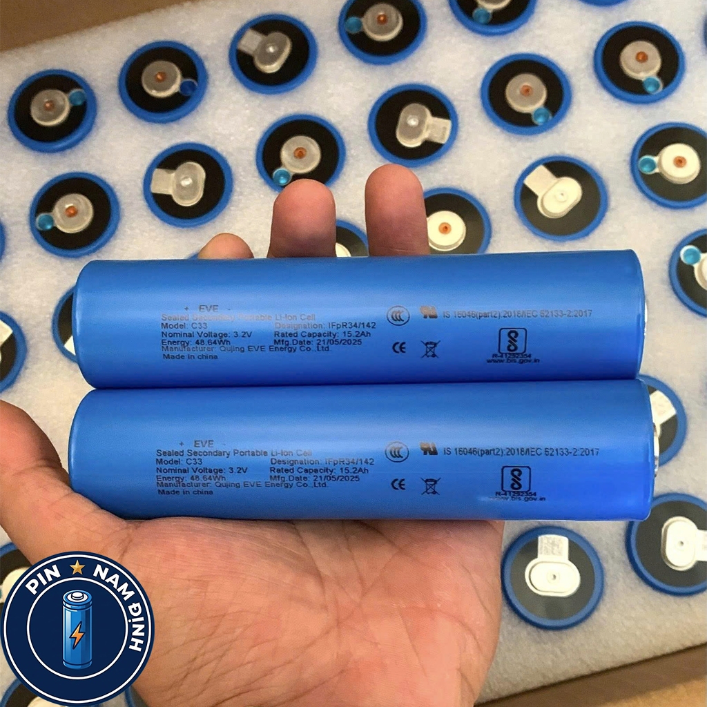 Pin Eve 33140 LFP 3,2v 15Ah new 100% đã hàn laser sẵn đầu kẽm