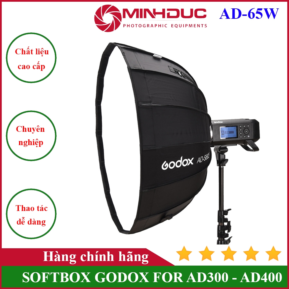 Softbox Parabolic Godox phản trắngAD-S85W, AD-S65W Cho đèn flash AD300 Pro / AD400 Pro - MINH ĐỨC CA