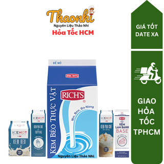 (HỎA TỐC) Hộp Kem Béo Thực Vật Rich Lùn, Ice Hot, Topping Base, On Top