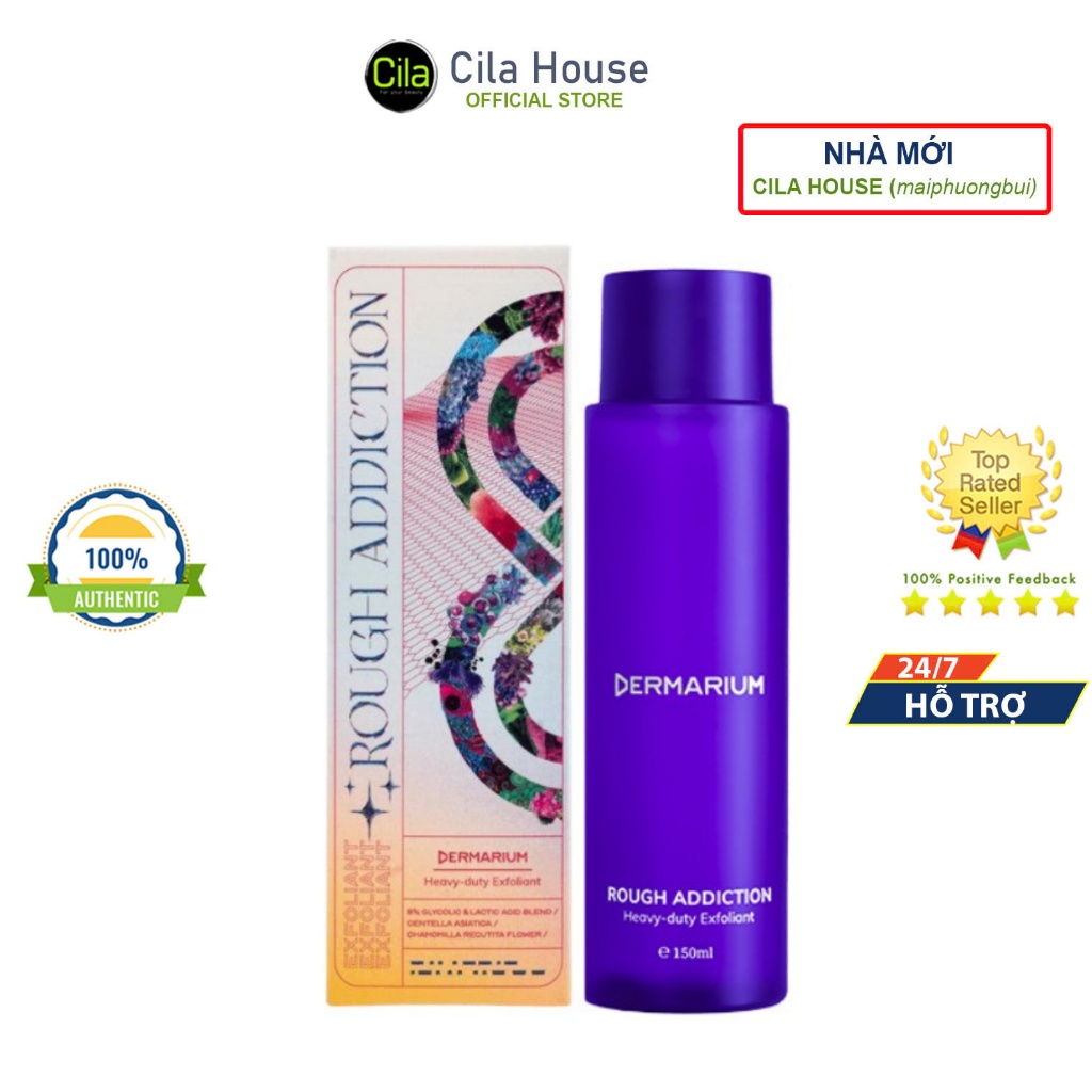 Dung dịch tẩy tế bào chết, sáng mịn da Dermarium Rough Addiction Glycolic & Lactic 150ml