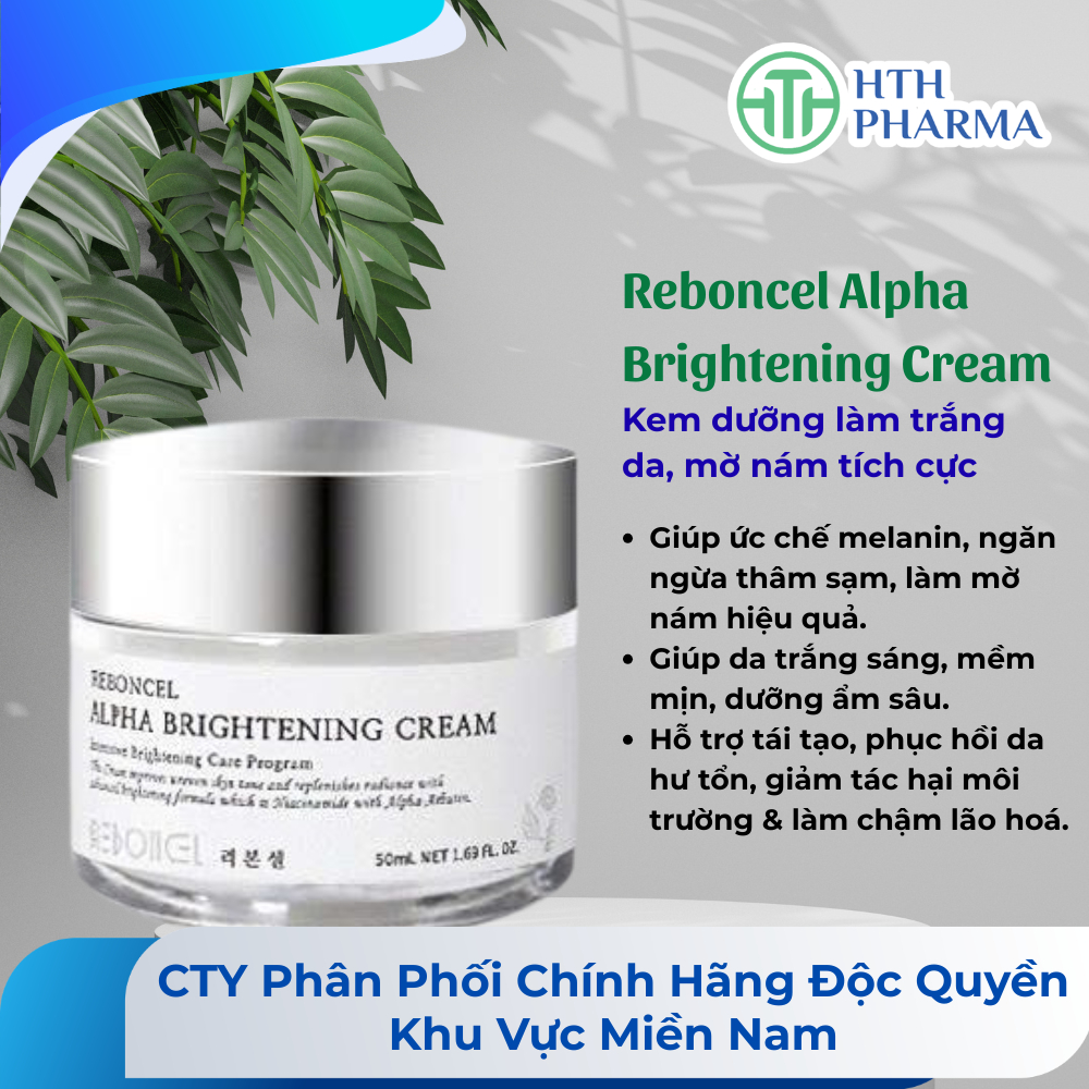 Kem dưỡng làm trắng da, mờ nám tích cực Reboncel Alpha Brightening Cream - 50ml