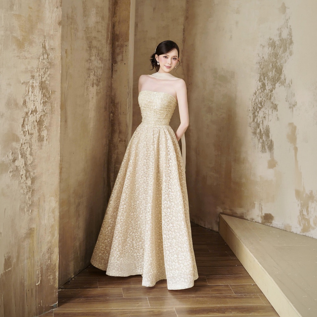 Renee' Dress | Váy nữ ren vân hoa nhí cao cấp H.I.U Fashion , dáng dài midi kèm khăn choàng voan thanh lịch HIU design | BigBuy360 - bigbuy360.vn