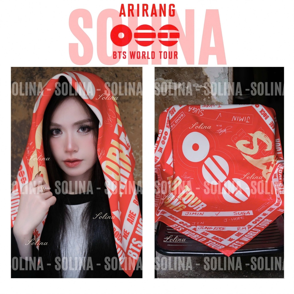 BANDANA BTS WORLD TOUR "ARIRANG", Khăn Bandana BTS, Bandana Kpop Army