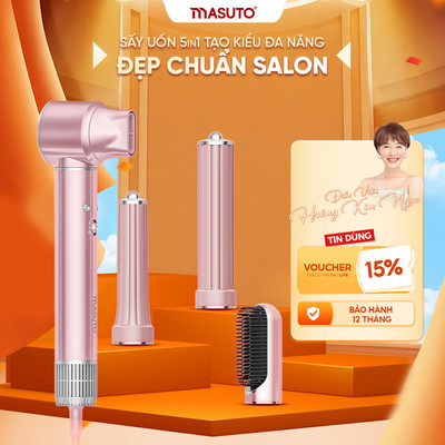 Máy Sấy Tóc Tạo Kiểu Masuto AirStyler 5in1 Phồng Và Mượt Tóc Công Nghệ 600 triệu Ion Âm Giảm Hư Tổn