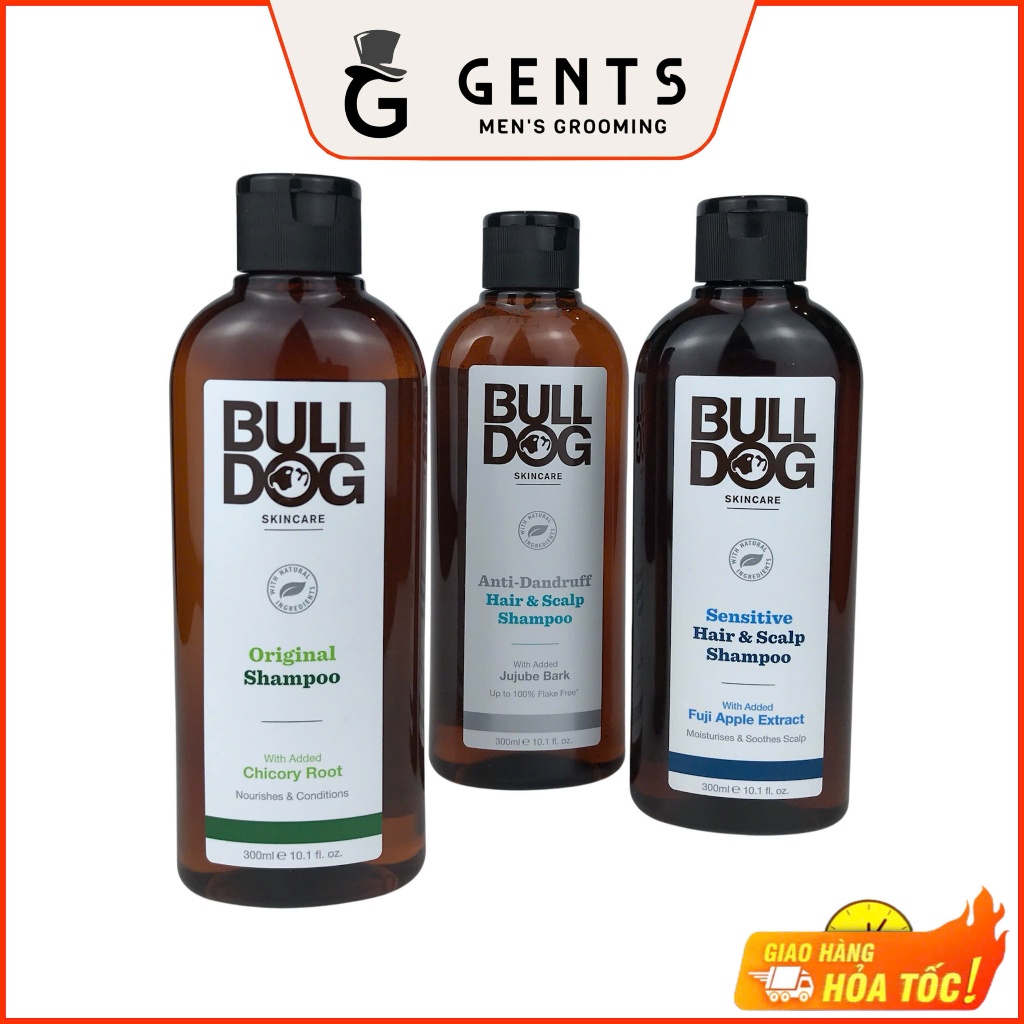 Dầu gội nam Bulldog Skincare 300ml - Sạch gàu, Dưỡng da đầu, Dịu nhẹ cho da nhạy cảm