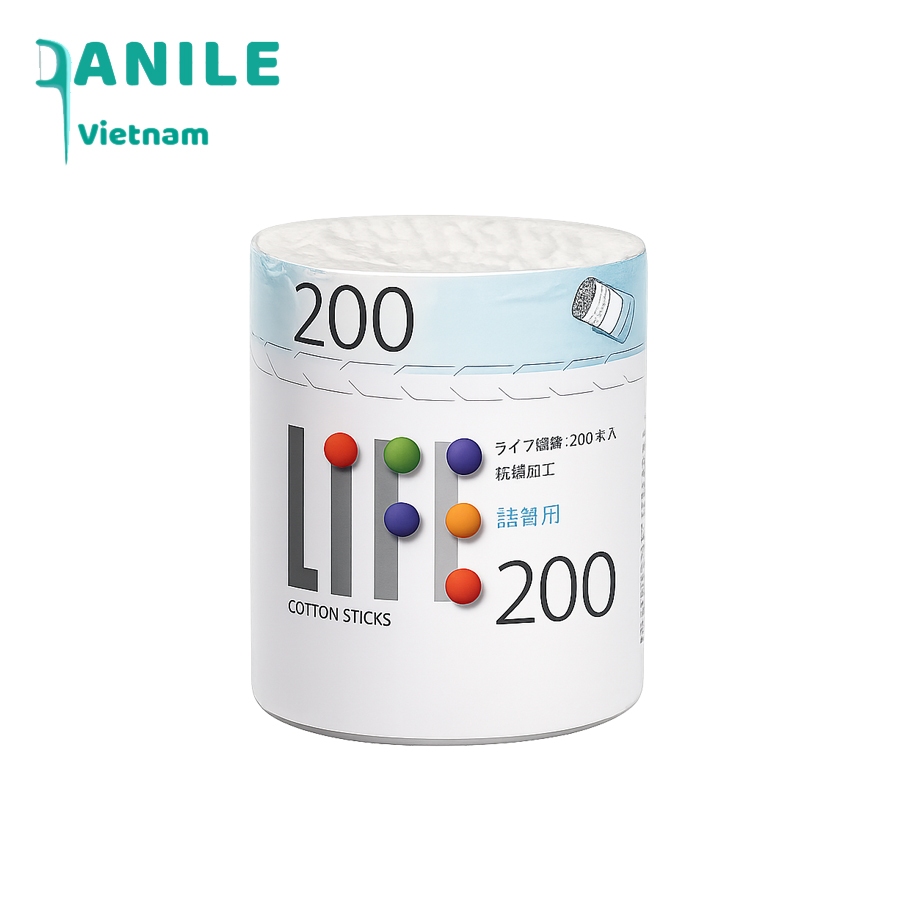 Tăm bông Life hộp giấy 200 chiếc (8079)