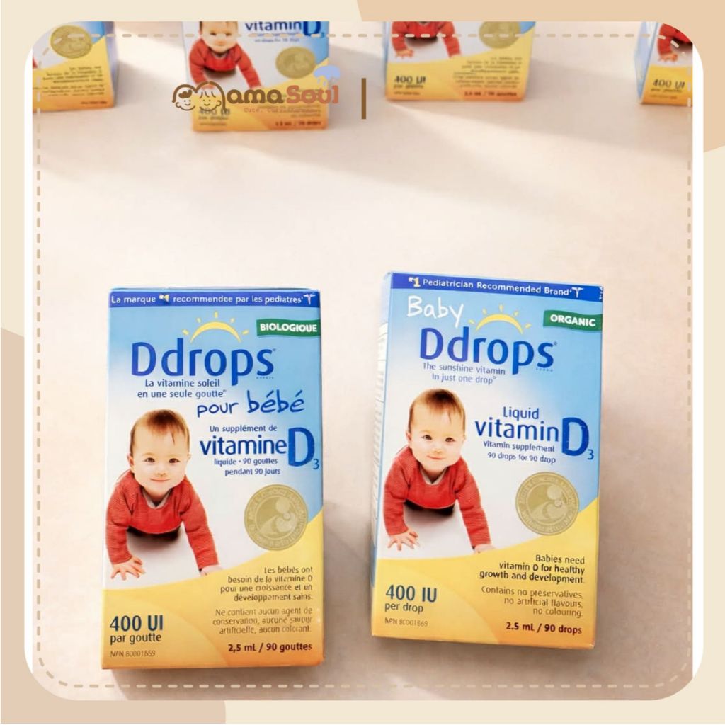 Vitamin D3 DDrop cho bé 0-1 tuổi | D3 nhỏ giọt hỗ trợ hấp thu canxi, phát triển xương răng, tăng đề 
