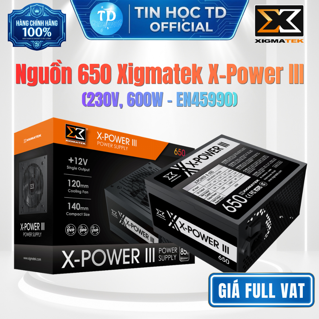 Nguồn 650W Xigmatek X-Power III (EN45990) - Chính hãng phân phối