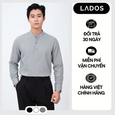 [OUTLET - KHÔNG ĐỔI TRẢ] Áo sơ mi nam tay dài cổ trụ trẻ trung LADOS - 28108 phong cách Hàn Quốc chất đẹp form chuẩn