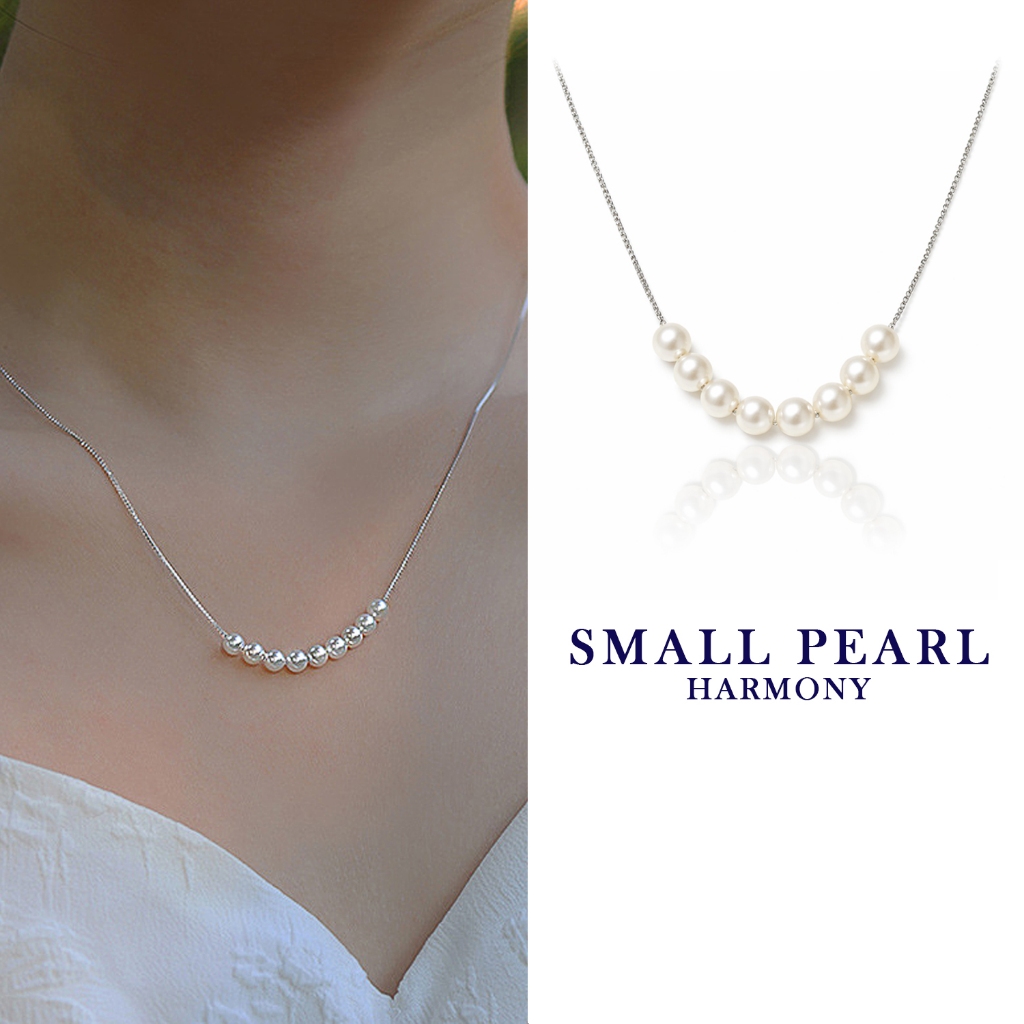 Dây chuyền bạc 925 vòng cổ nữ chuỗi hạt ngọc trai nhân tạo Small Pearl | HARMONY ACCESSORIES VC92